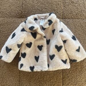 H&M cute fluffy jacket with hearts